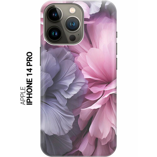 Силиконовый чехол на Apple iPhone 14 Pro / Эпл Айфон 14 Про с рисунком Розово-фиолетовые цветы силиконовый чехол на apple iphone 14 pro эпл айфон 14 про с рисунком фиолетовые цветы