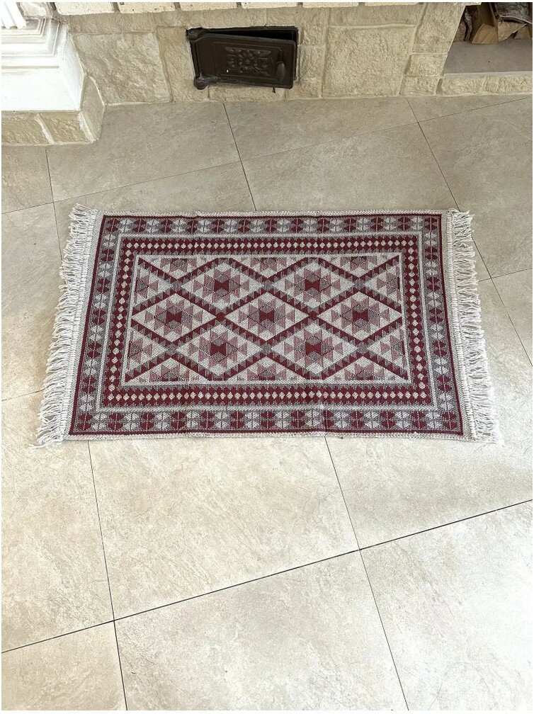 фото Коврик из хлопка KILIM USAK, 80х150 см, красный