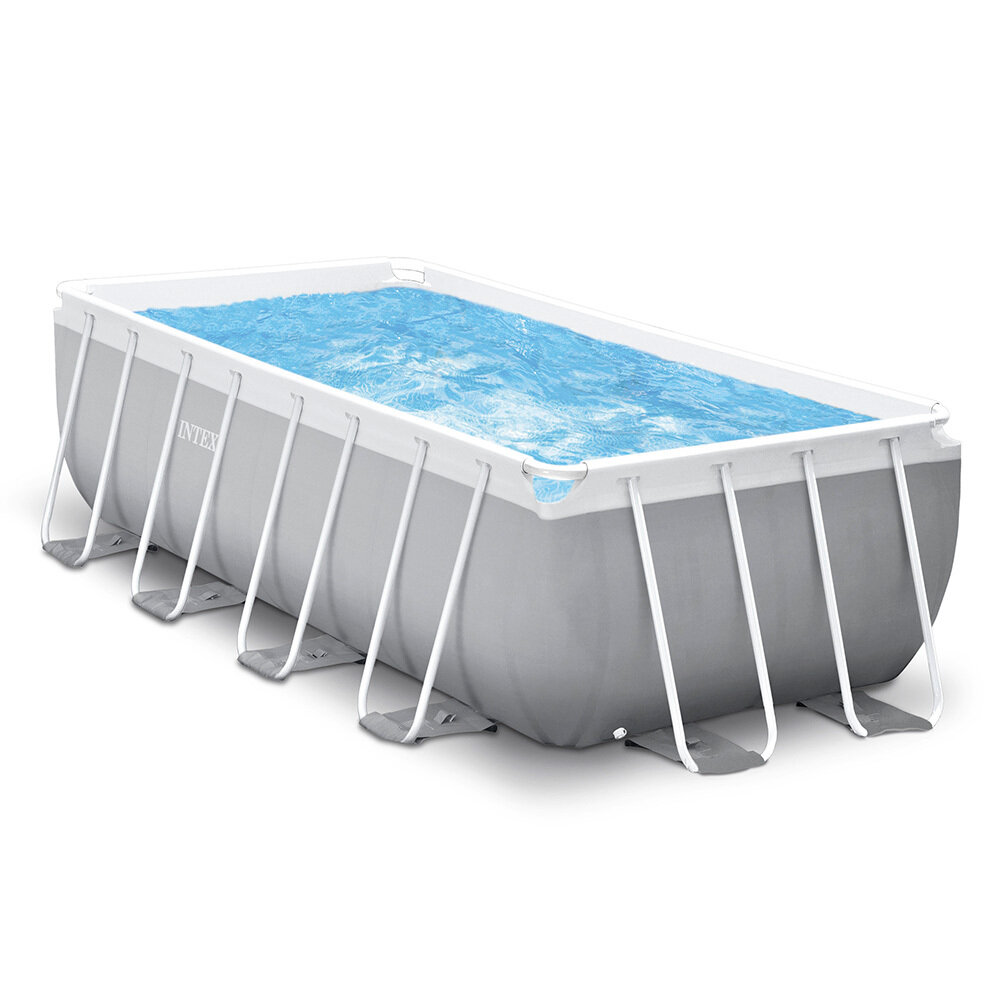 Каркасный бассейн Intex Prism Frame 26790, 400х200х122см, 8418л, фильтр-насос 2006л/ч, картридж типа А, лестница, серый