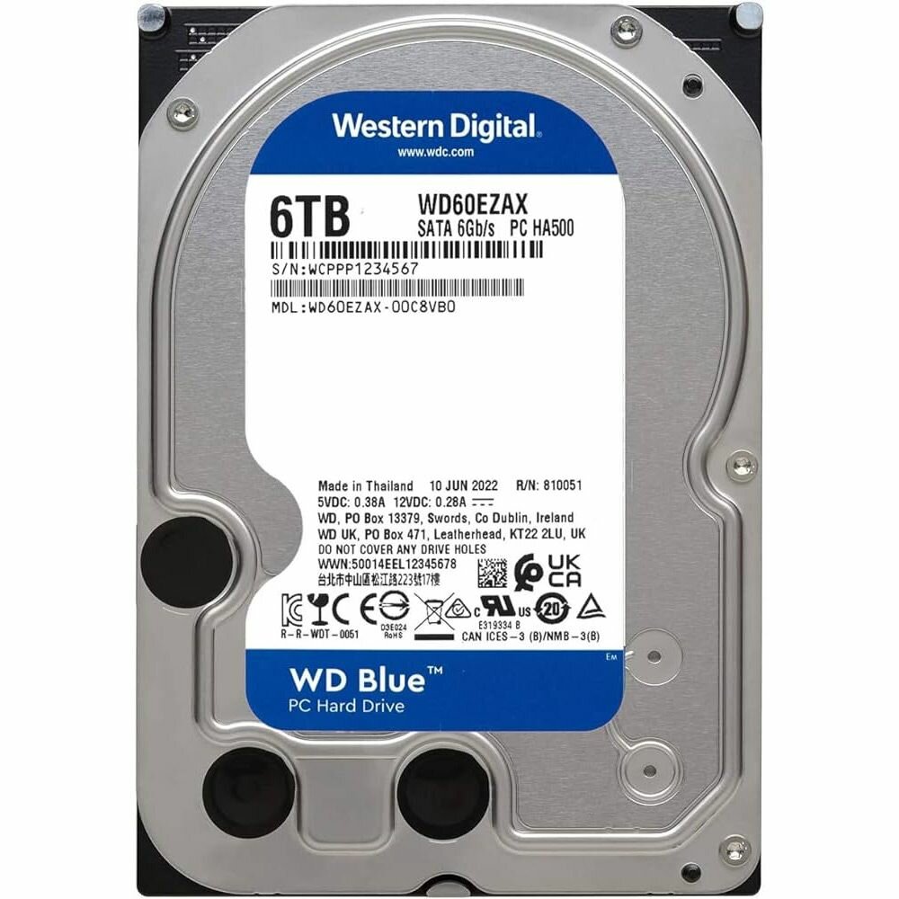 Жесткий диск WD 3,5" WD60EZAX Blue 6ТБ 5400RPM 256MB (SATA III) - фото №14