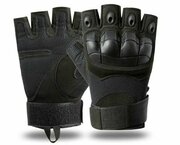 Тактические перчатки T04, без пальцев, черный