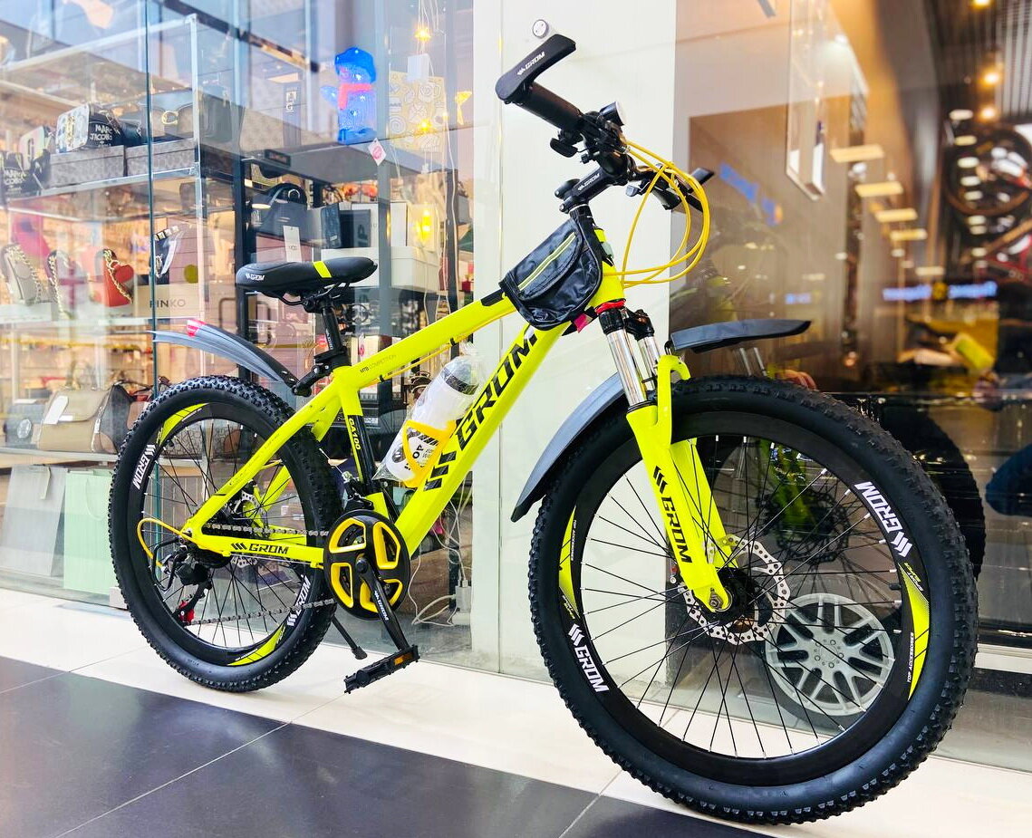 Горный велосипед для подростка GROM, городской, 24 дюймов / скоростной, спортивный велик для подростков желтый