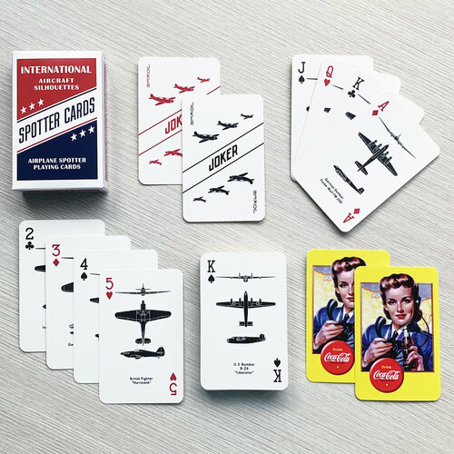 Игральные карты Spotter cards - воздушного наблюдателя. Самолёты Второй мировой войны. Подарок лётчику и любителю авиации