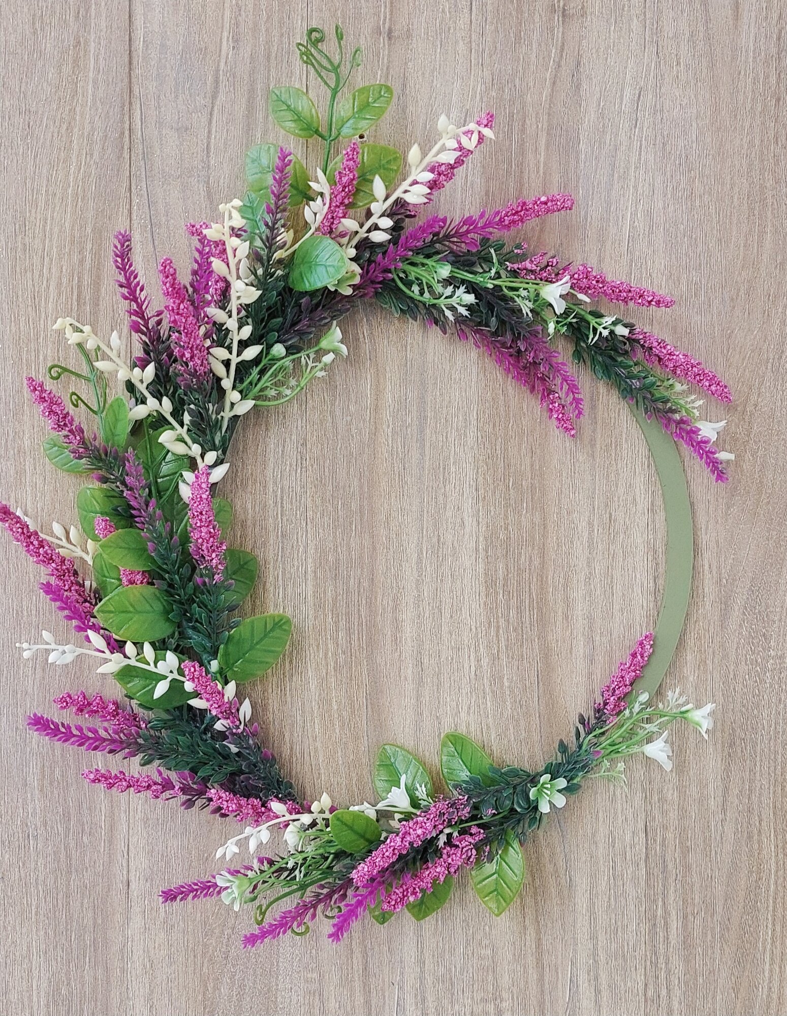 фото Венок для интерьера Вереск 24 см