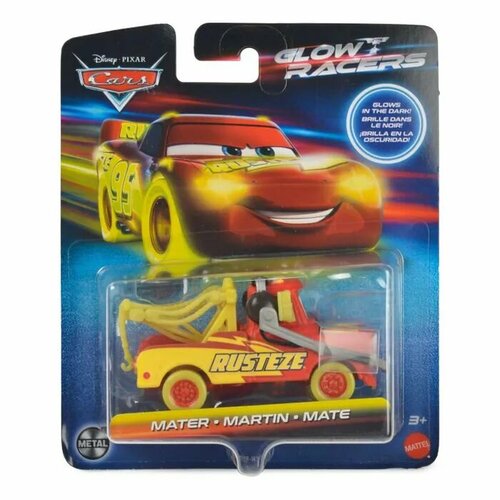 Машинка Cars Герои мультфильмов Glow Racers Mater HPG78