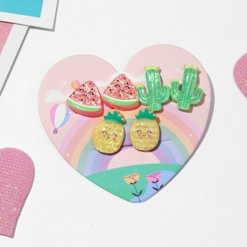 Набор клипс детских 3 пары тропики цветной 650₽