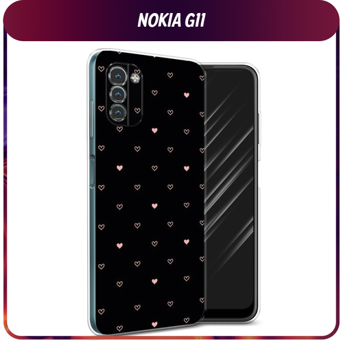 Силиконовый чехол на Nokia G11/G21 / Нокиа G11/G21 Чехол с сердечками гидрогелевая противоударная защитная пленка для nokia g11 g21 нокиа g11 g21