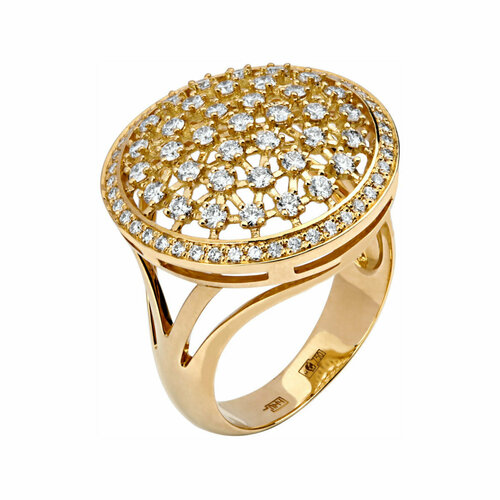 Кольцо Эстет, желтое золото, 750 проба, размер 18