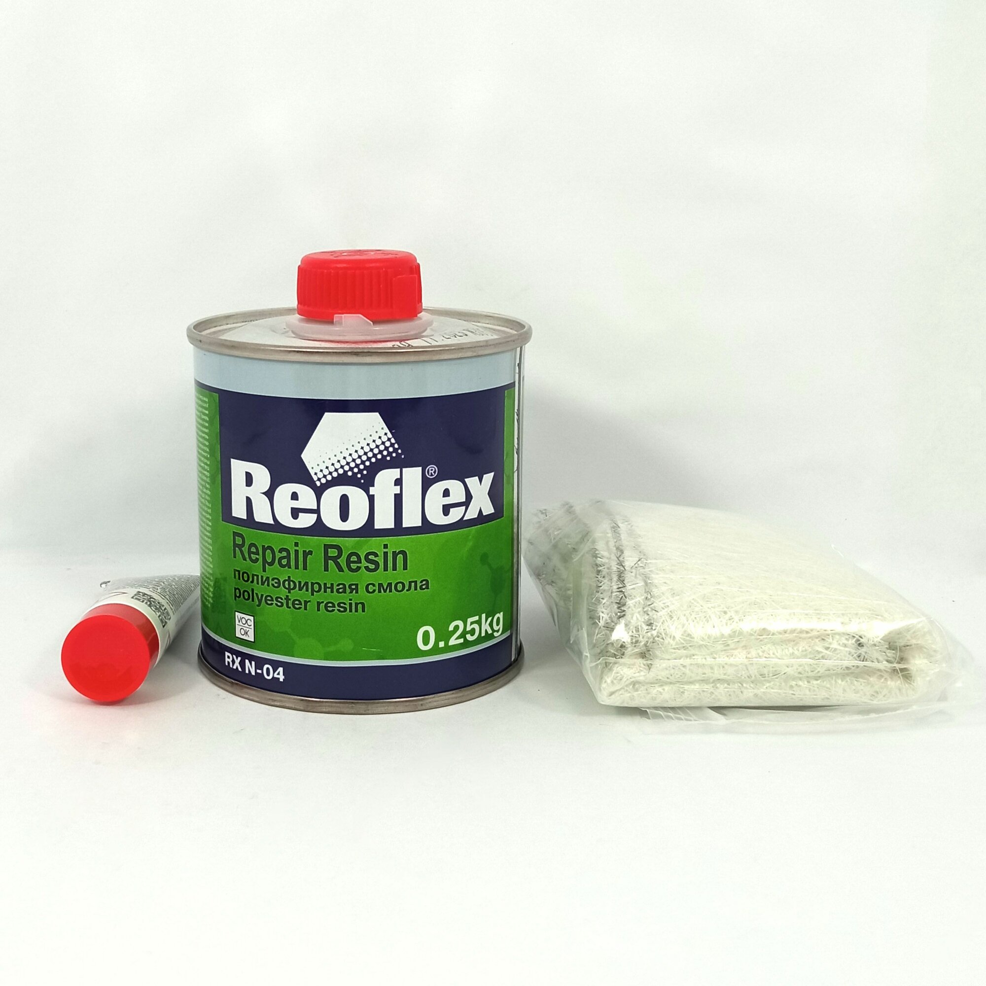 Ремкомплект REOFLEX RX. N-04 на основе полиэфирной смолы (смола 250г + 15г отвердитель, стекломат 0,25м2)