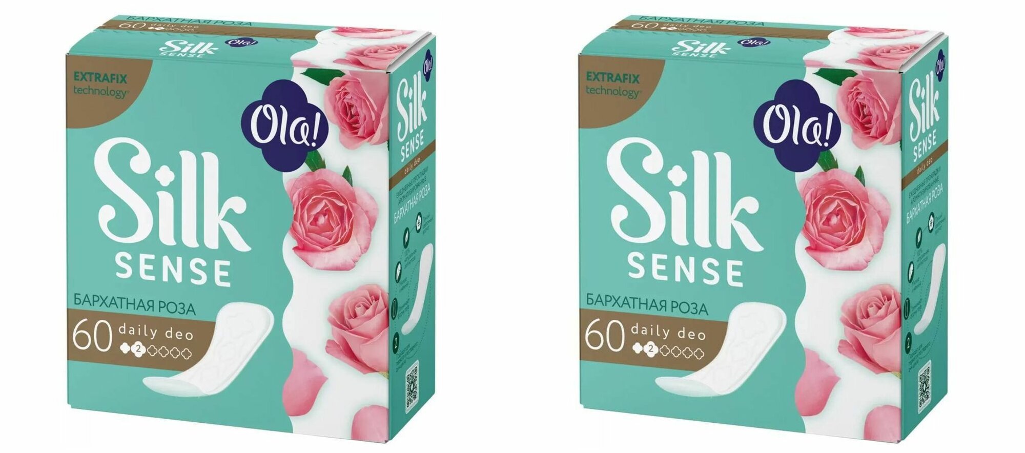 Ola! Прокладки ежедневные Silk Sense DAILY DEO Бархатная роза 60 шт, 2 упаковки