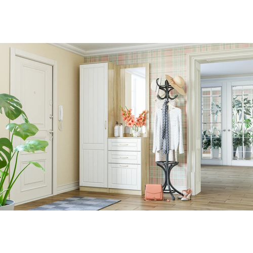 Прихожая Сильва Оливия комплектация 2 НМ 01471 ЛВНМ 04049НМ 04045 Белое дерево дуб сонома 28432₽