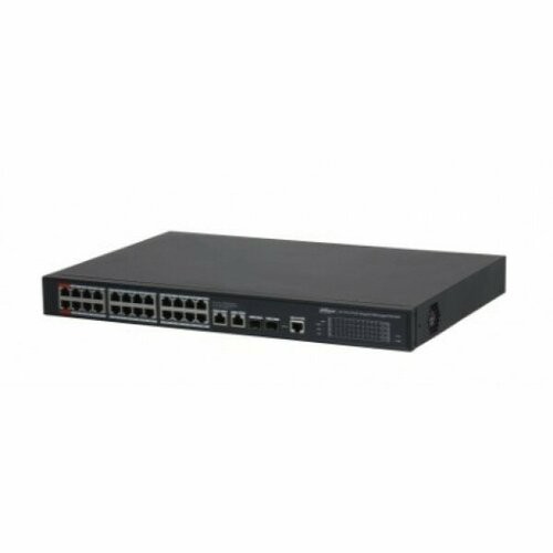 DAHUA Коммутаторы DAHUA DH-S4228-24GT-360 28-портовый гигабитный управляемый коммутатор с PoE уровень L2 26xRJ45 1Gb 2xSFP 1Gb суммарно 360Вт коммутация 56 Гбитс MAC-таблица 8К металл 27200₽