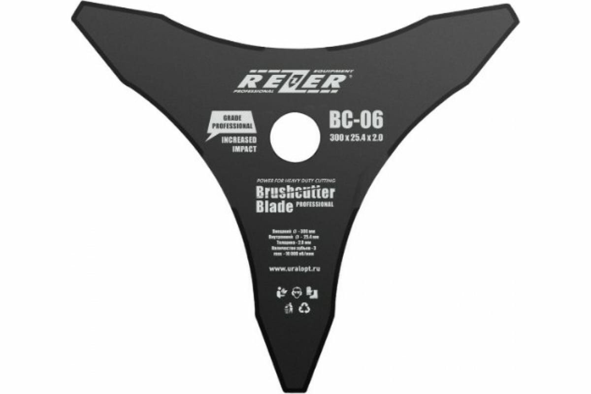 Rezer ВС-06 300mmx25.4mmx2.0mm нож для бензокосы 3-х лучевой 03.010.00034