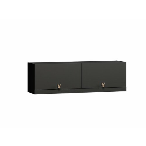 Антресоль Банни-1 Черный Агат 120x32x37 двухдверный 11490₽