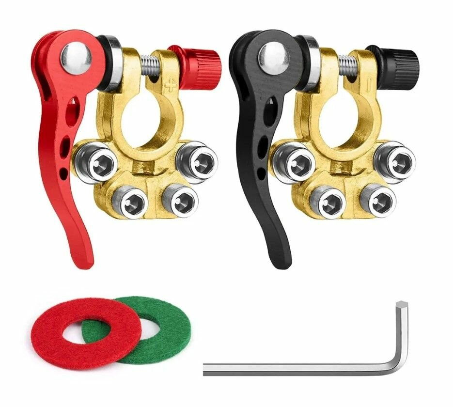 фото Клемма аккумулятора 2 штуки с Зажимом быстросъемные автомобильные