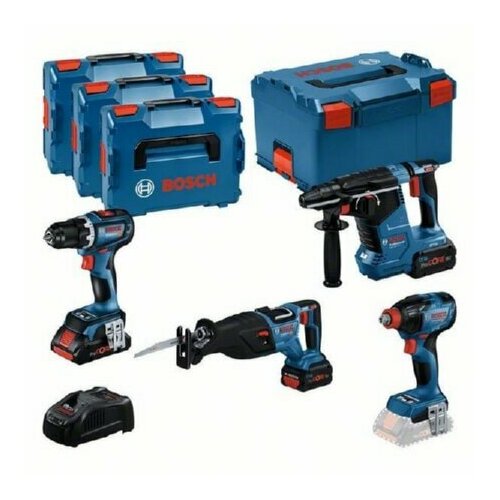 Combo Kit 4 набора инструментов 18В - Набор электроинструментов с зарядной станцией 0615990N37 Bosch Power Tools 4059952687438 356961₽