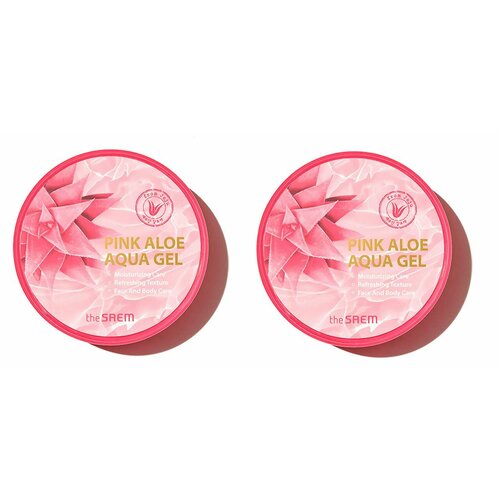 декоративный гель для волос лица и тела color gel holly professional pink 50 мл THE SAEM Aloe Гель для лица и тела универсальный Pink Aloe Aqua Gel, 300 мл - 2 штуки