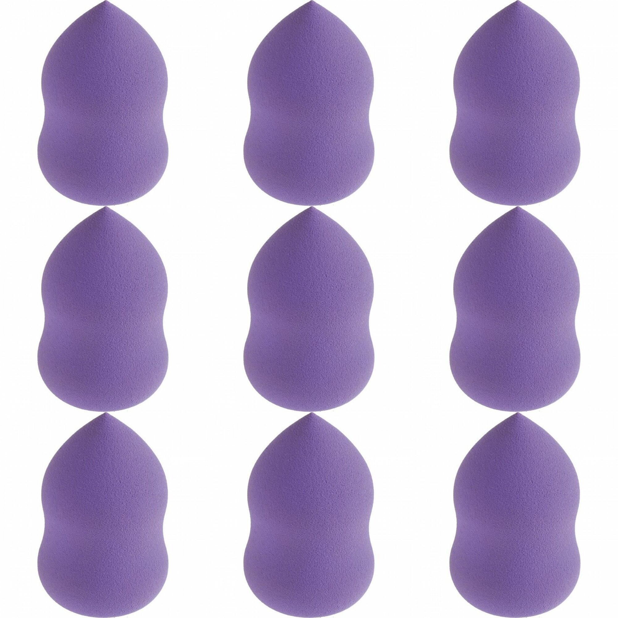 Singi Спонж косметический в упаковке, для макияжа лица, гитара, цвет фиолетовый, 6 см, 9 штук.