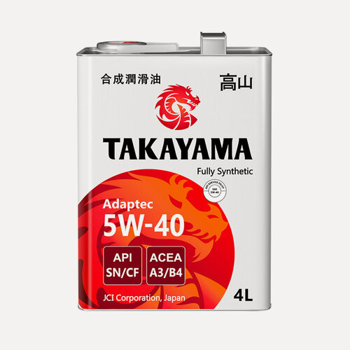 Изображение товара Масло моторное TAKAYAMA ADAPTEC 5W40 синтетика 4 л 605587
