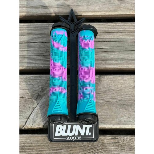 Мягкие грипсы Blunt V2 Teal/Pink для BMX, самоката 160мм