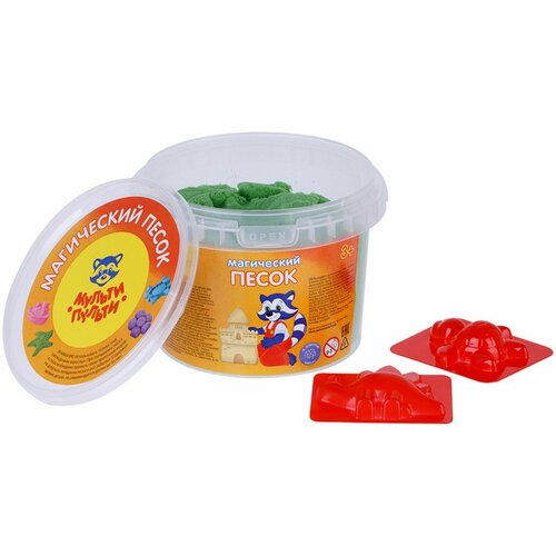 Песок для лепки Магический песок зеленый 500 г 2 форм 479₽