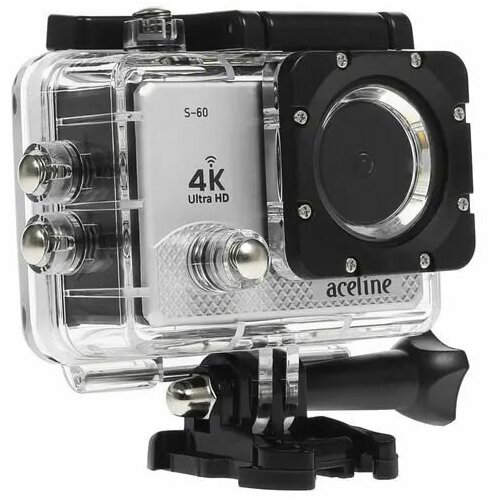 Экшн-камера Aceline S-60, 8 Мп, 3840x2160 30 кадр./сек, серебристый