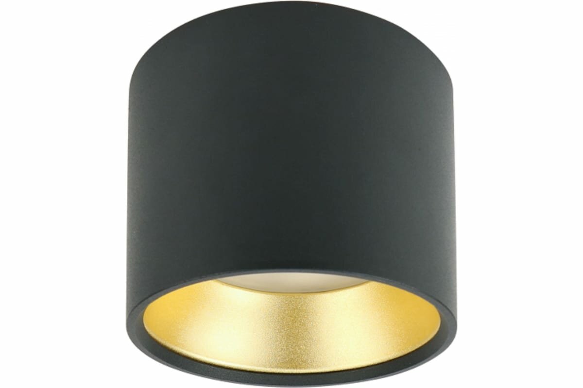 Светильник накладной под лампу GX53 алюминий черный+золото OL8 BK/GD ЭРА