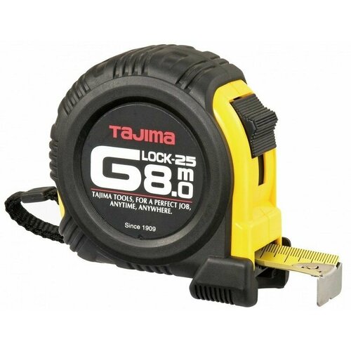 Рулетка G LOCK 8м/25мм, цвет черно-желтый TAJIMA G5P80MT