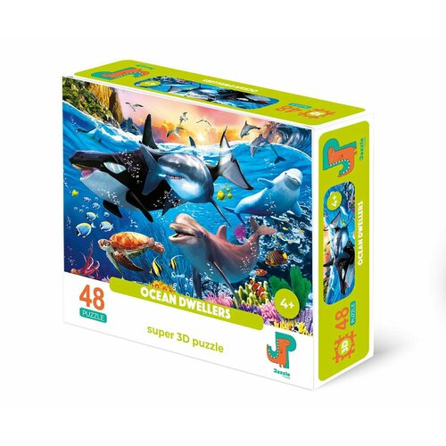 Пазл детский 3D Jazzle Puzzle 48 деталей Жители океана 580₽