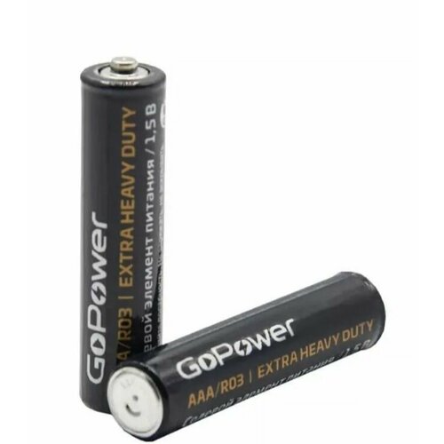 Батарейка GoPower R03 AAA BL4 Heavy Duty 1.5V - 4шт батарейки солевые фаzа r03 aaa heavy duty 12 шт