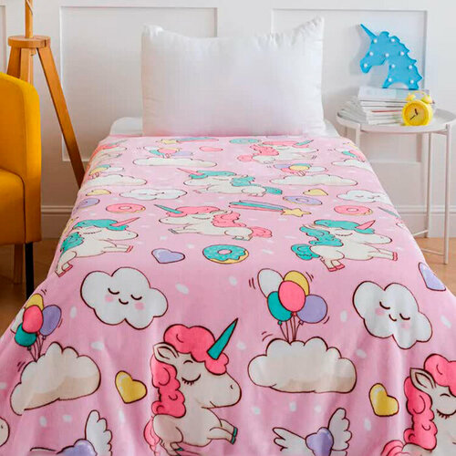 Павлинка Плед Павлинка Единороги розовый 150х200см, аэрософт, 190г/м, пэ100%