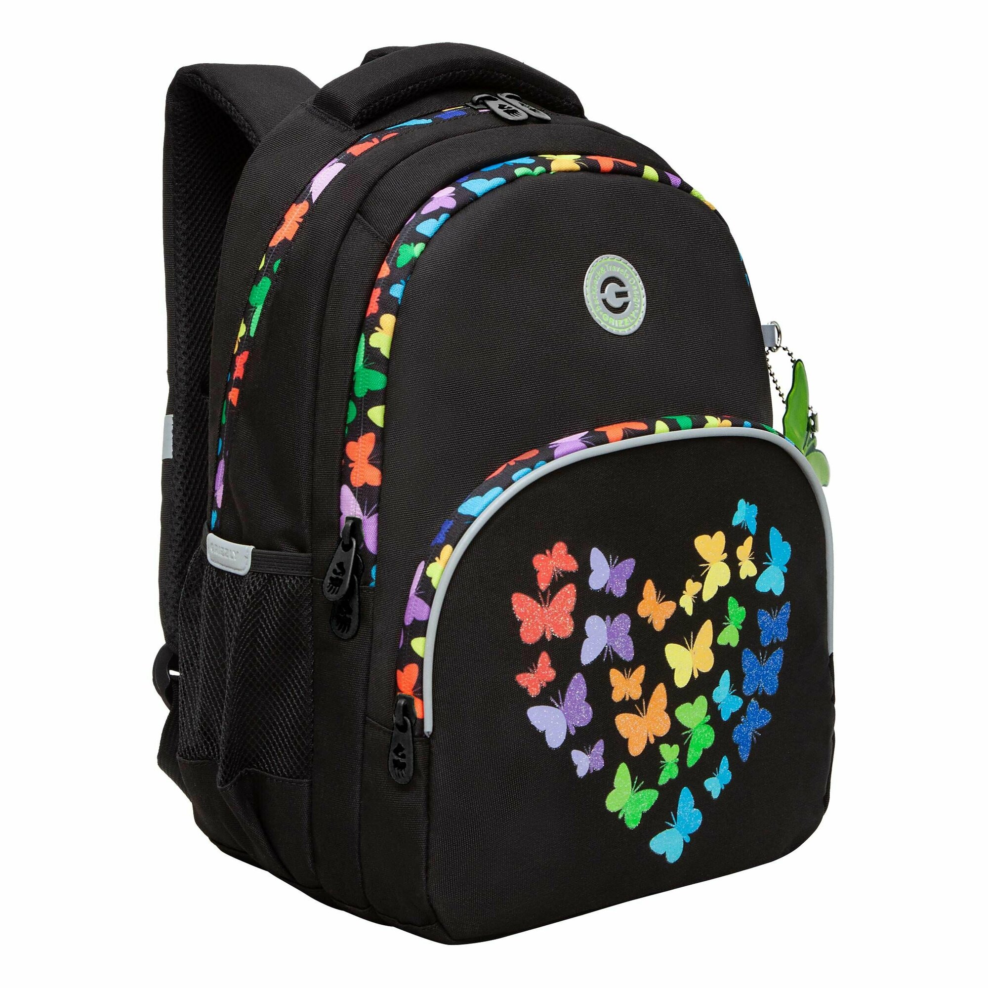 Рюкзак школьный для девочки подростка, с ортопедической спинкой, для средней школы, (черный)