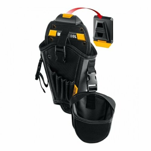 Кобура для шуруповерта KRAFTOOL КН-5 с доп съемным карманом 5 отделений для сверл и бит 38769 3907₽