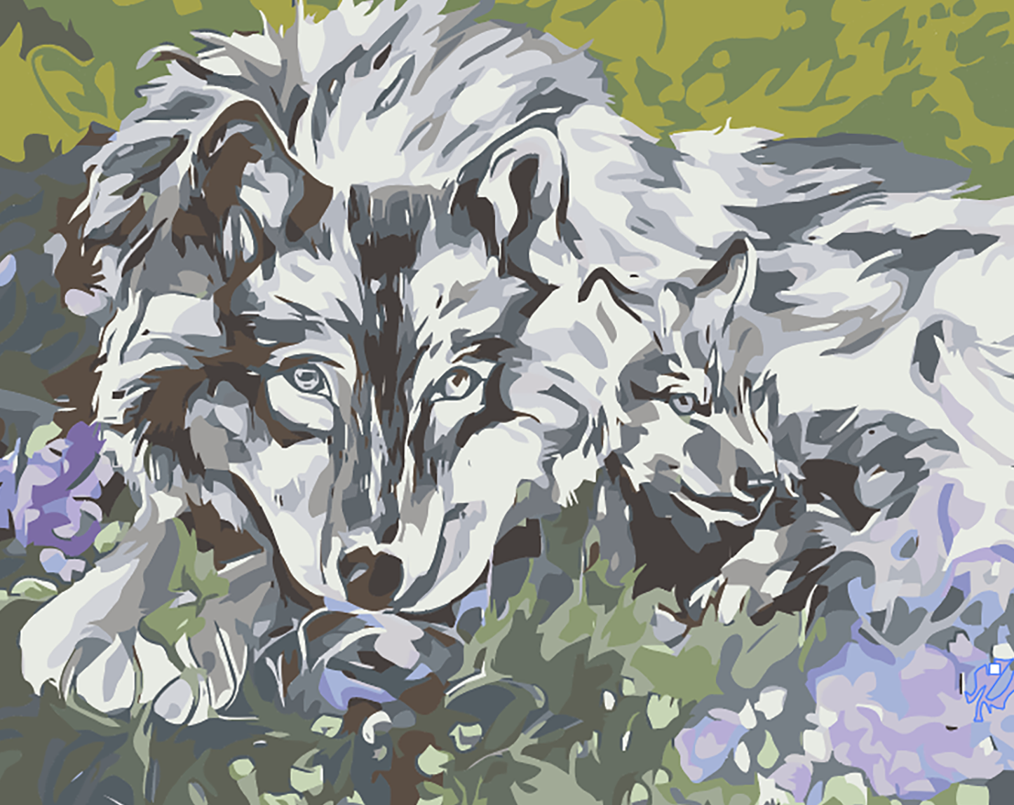 Картина по номерам Волк на траве 40х50 см Hobby Home
