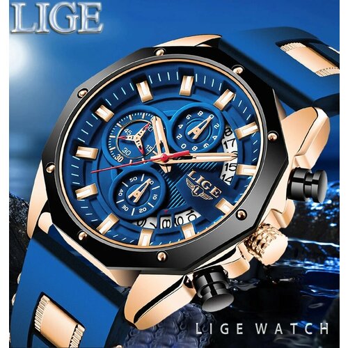 Наручные часы LIGE Style 2023-2024, синий