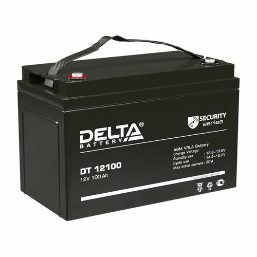 Delta DT 12100 (100 А\ч, 12В) свинцово- кислотный аккумулятор аккумулятор для ибп delta ft 12 150 m 12в 150 ач agm