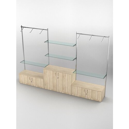 Настенная торговая система Global 5 3600мм с тумбами Т-21 и Т-23 Дуб Сонома 360 x 45 x 2395 см 52644₽