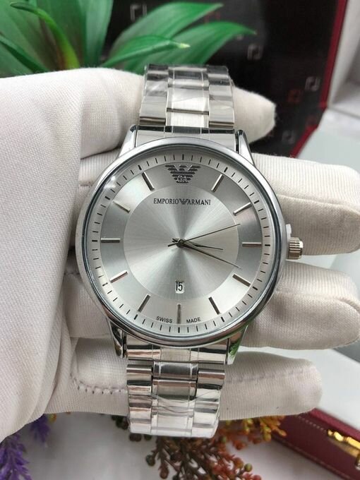 фото EMPORIO ARMANI часы наручные мужские с металлическим ремешком в подарочной упаковке