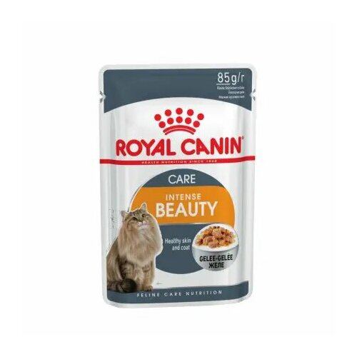 Royal Canin Intense Beauty паучи для взрослых кошек для здоровой кожи и шерсти, кусочки в желе - 85 г влажный корм для кошек royal canin intense beauty 2 шт х 85 г кусочки в соусе