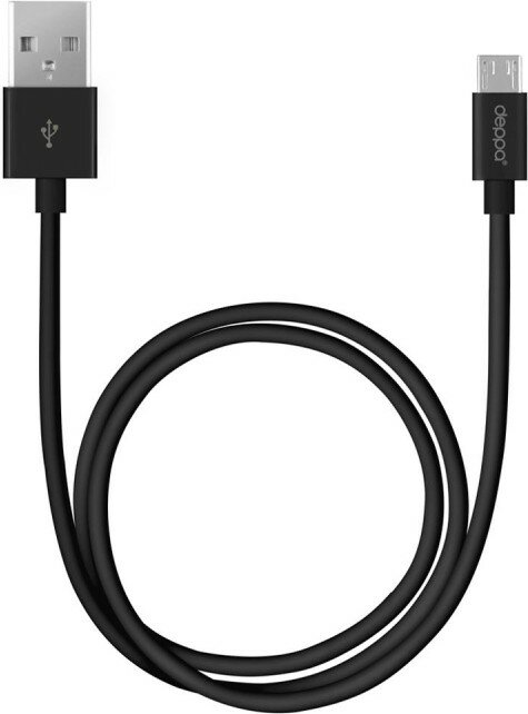 72229, Кабель Deppa USB - micro USB, 3м, черный