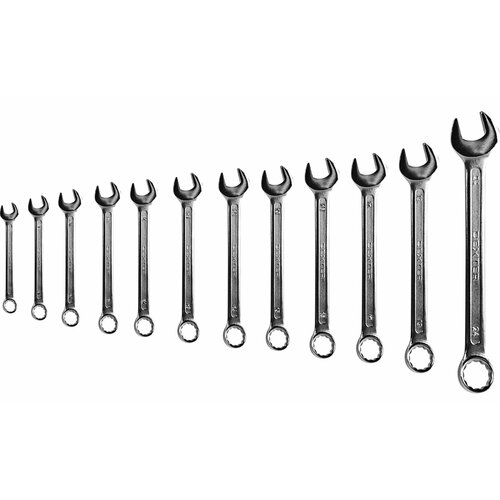 Набор ключей комбинированных Dexter COMB.12PCS SET 7-24 мм, 12 предметов набор комбинированных ключей 8 шт 6 19 мм хромованадиевая сталь usp