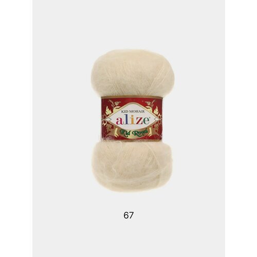 Пряжа Alize Kid Mohair Kid Royal , Цвет Бежевый пряжа alize kid royal кид роял 1 моток цвет 161 пудра 62% кид мохер 38% полиамид 50г 500м