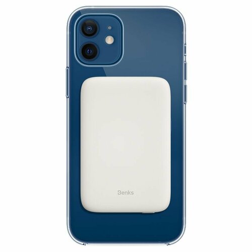 Внешний аккумулятор магнитный беспроводной MagSafe PowerBank 5000 мАч 10W Benks Белый 5250₽