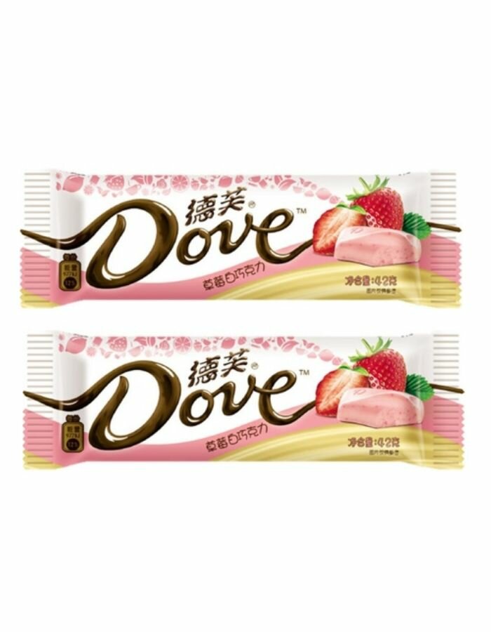 Батончик Dove White chocolate Strawberries Клубника 42 гр х 2 шт
