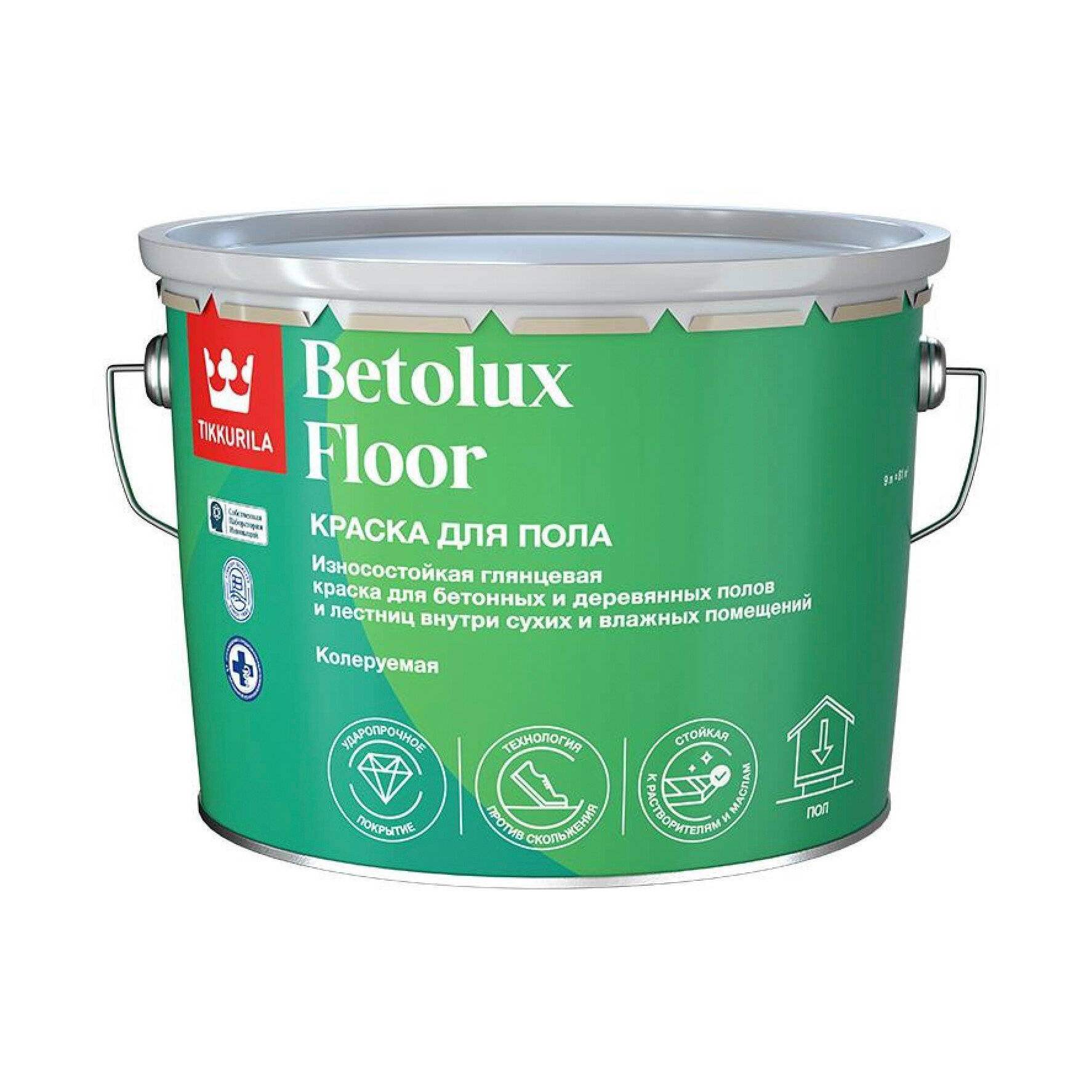 Краска для пола Betolux Floor (Бетолюкс Флор) TIKKURILA, уретано-алкидная, база А, белая, 9 л