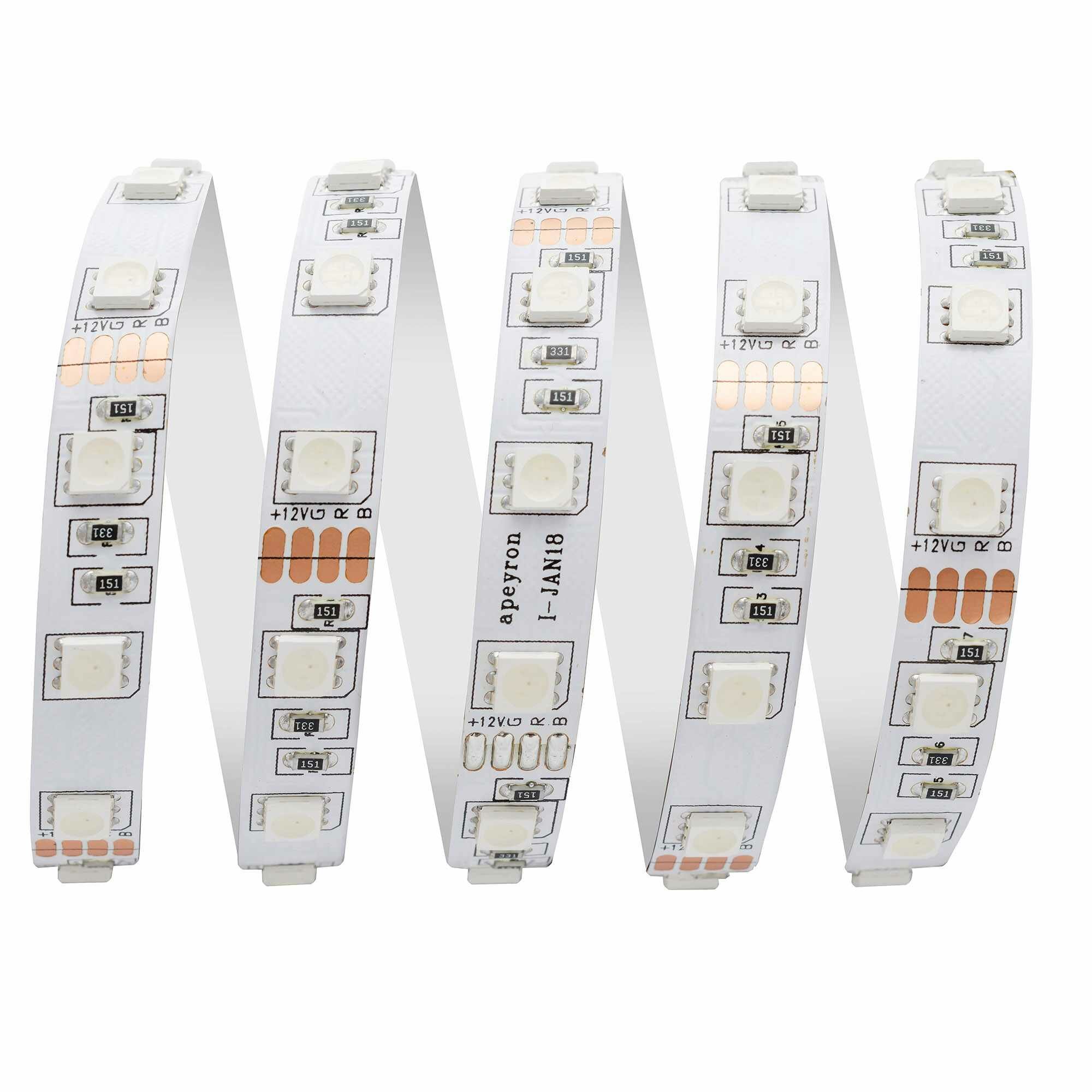 Комплект светодиодной ленты для контурной подсветки 12В 10 Вт/м smd5050 60д/м IP20 700Лм/м ширина подложки 10мм 5м RGB