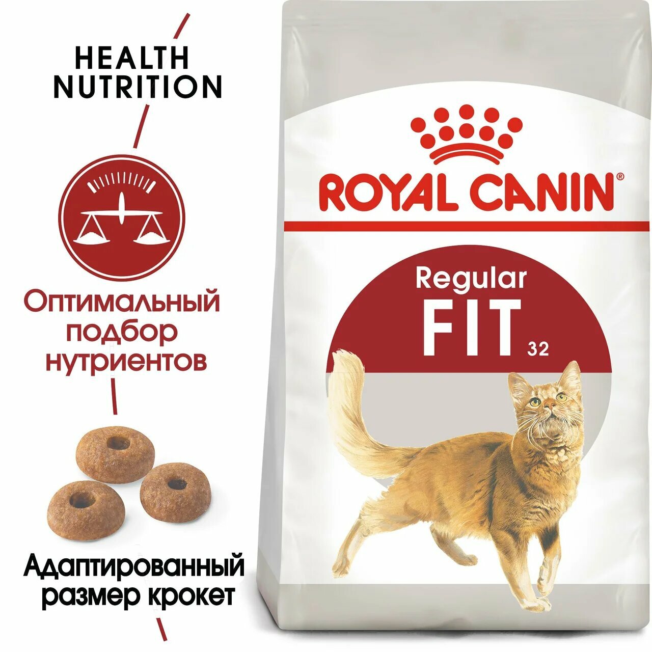 Корм для кошек Royal Canin Fit 32 (Фит 32) Корм сухой сбалансированный для взрослых умеренно активных кошек от 1 года,0,4 кг