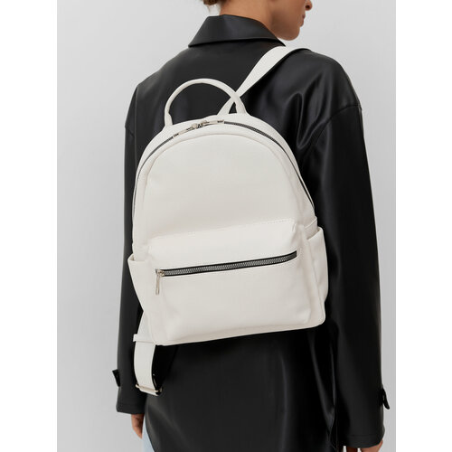 Рюкзак FABRIZIO CLUB, фактура зернистая, белый