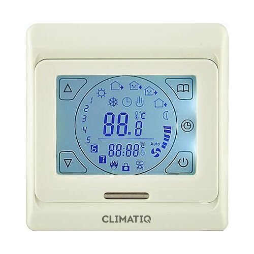 Терморегулятор/термостат с ЖК-дисплеем и сенсорными кнопками CLIMATIQ ST (ivory)