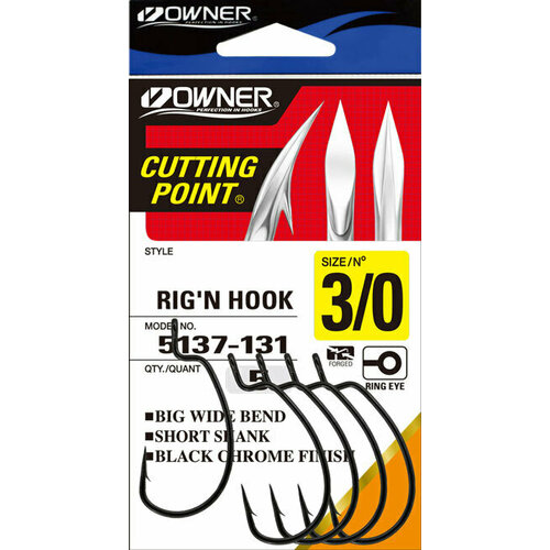 OWNER Крючок офсетный OWNER 5137 RIGN HOOK (Размер # 4; 6шт )